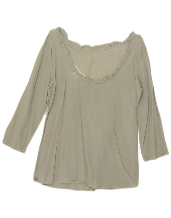 Camicetta da donna con maniche a 3/4 Ottod'Ame UK 10 piccola seta verde
