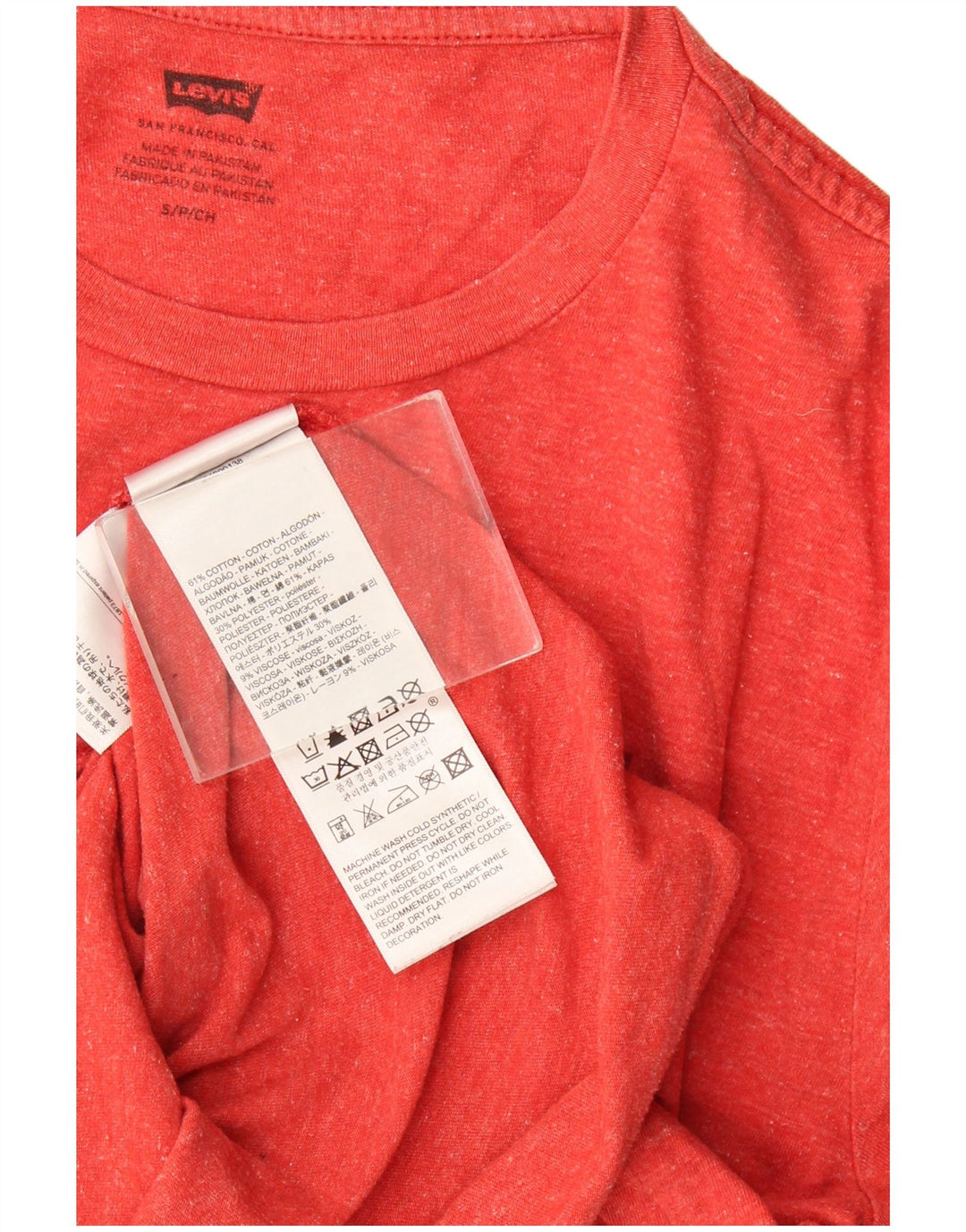 T-shirt grafica da uomo Levi's Top in cotone chiazzato rosso piccolo