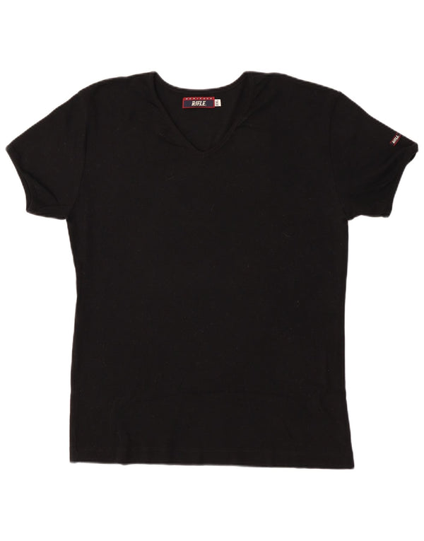 T-shirt da uomo Rifle Top 2XL cotone nero