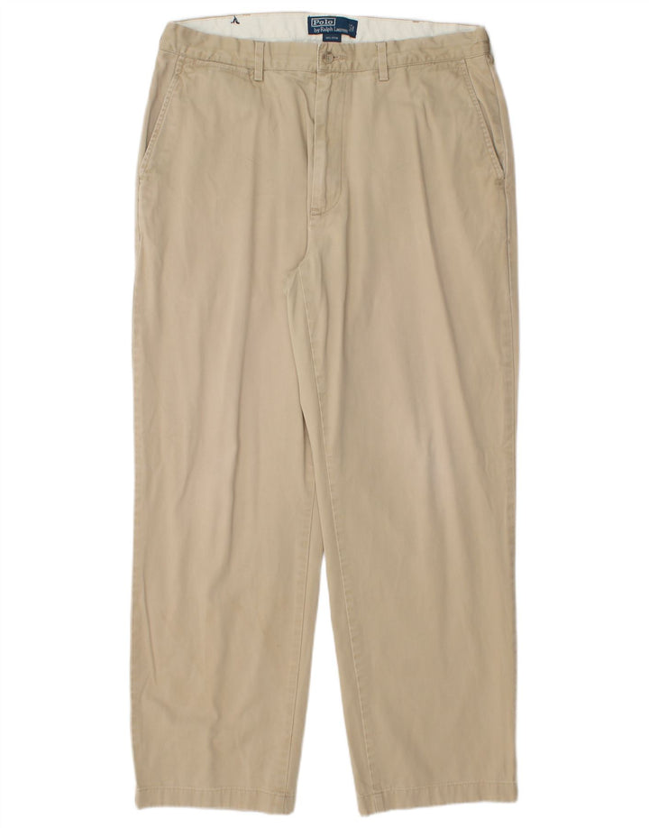 POLO RALPH LAUREN Pantaloni chino dritti da uomo W35 L30 Cotone Beige