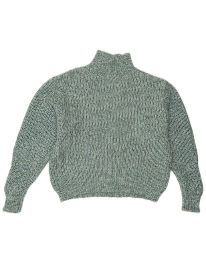 Maglione maglione a collo alto da donna Marks & Spencer UK 10 piccolo turchese