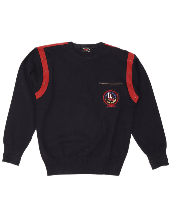 Paul & Shark Maglione girocollo da uomo a blocchi di colore blu navy medio
