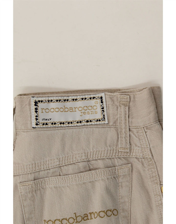 ROCCOBAROCCO Womens Slim Casual Trousers IT 44 Medium W28 L28 Grey Cotton Vintage Roccobarocco and Second-Hand Roccobarocco from Messina Hembry 