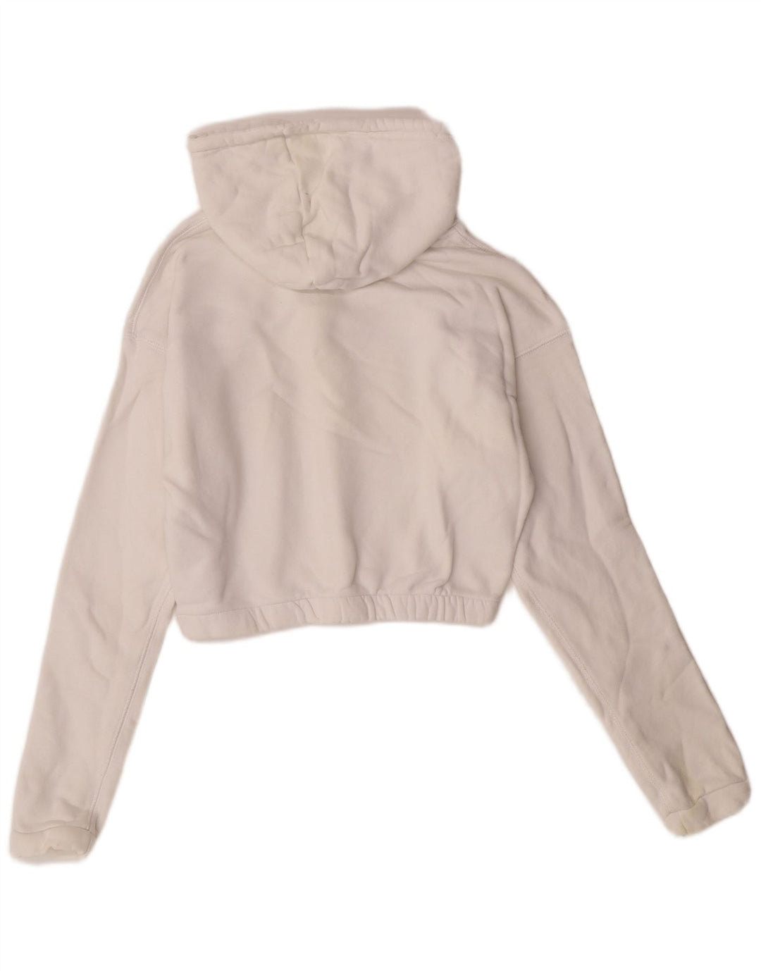 Felpa con cappuccio grafica corta da donna ADIDAS UK 8 piccola in cotone bianco
