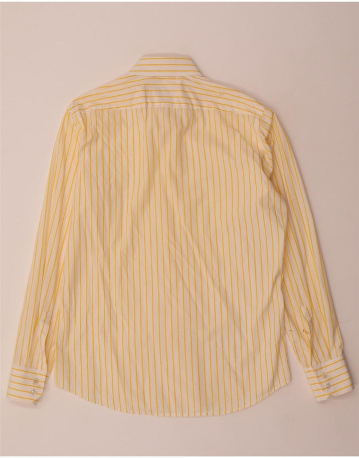 Camicia da uomo HUGO BOSS taglia 40 15 3/4 cotone a righe gialle medie