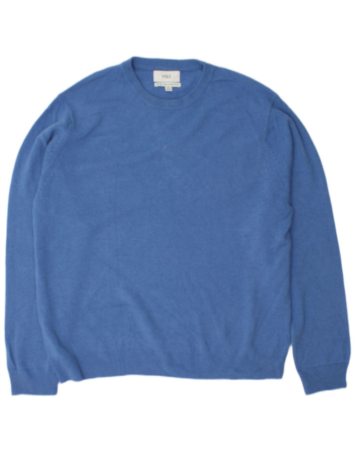 Maglione maglione girocollo da uomo Marks & Spencer 2XL lana blu