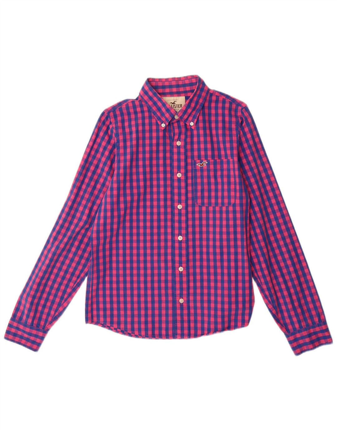 Camicia da uomo HOLLISTER in cotone a quadri rosa medio