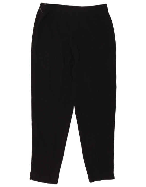 Pantaloni da abito a vita alta da donna Marks & Spencer UK 16 Large W30 L27 Nero