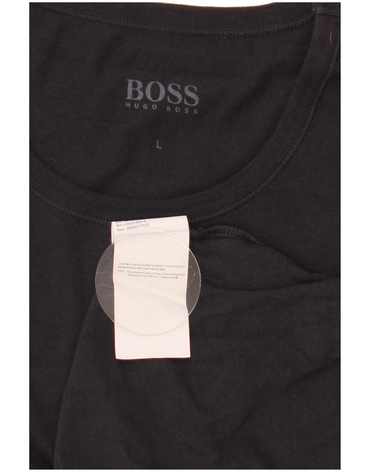 T-shirt da uomo Hugo Boss Top Large in cotone blu navy