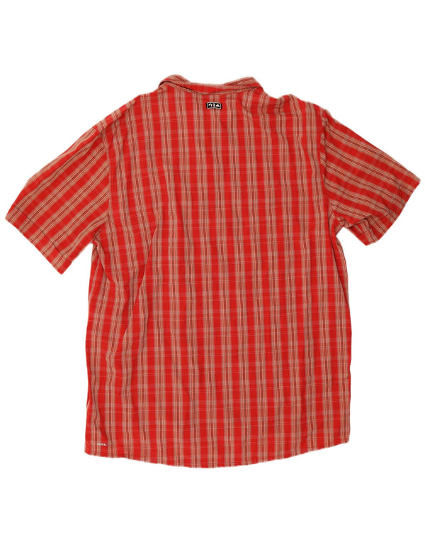 Camicia a maniche corte Adidas Uomo Climalite 2XL Poliammide a quadri rossi