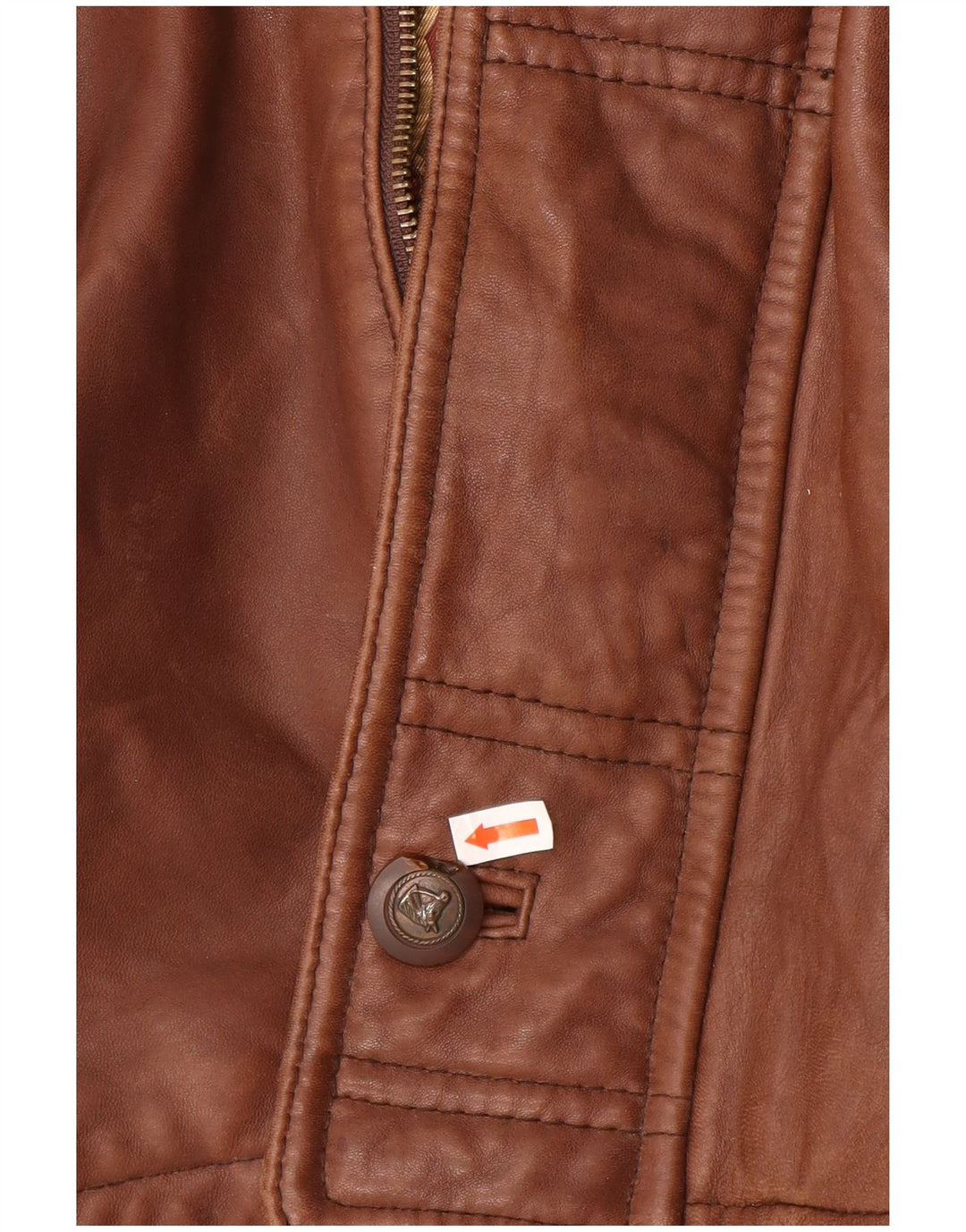 Cappotto vintage in pelle da uomo con cappuccio IT 54 2XL Pelle marrone