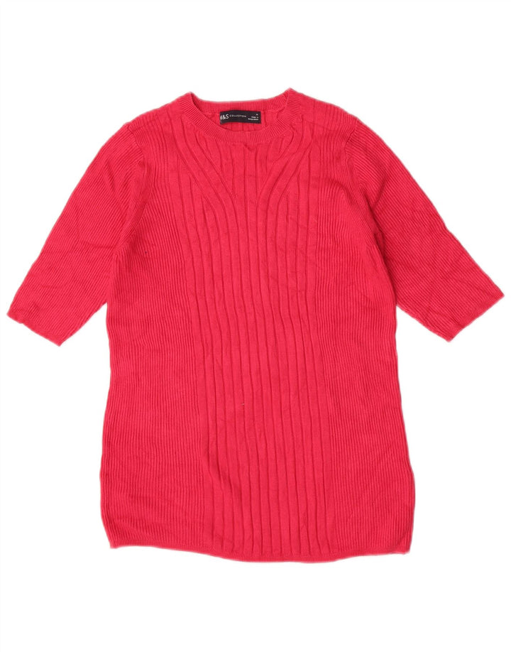Maglione maglione con scollo a barca da donna Marks & Spencer UK 12 Rosa medio