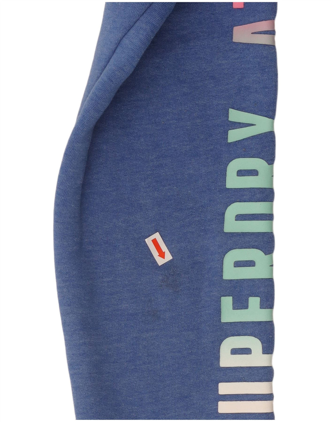Maglione con cappuccio grafico da donna SUPERDRY UK 16 Grande cotone screziato blu