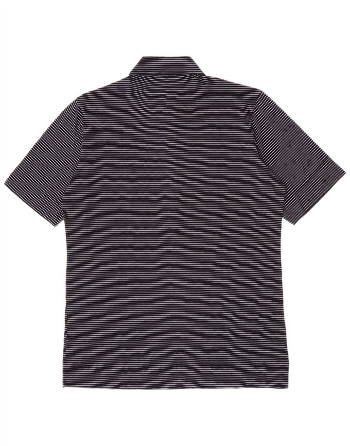 Polo da uomo Herion in cotone gessato medio blu navy