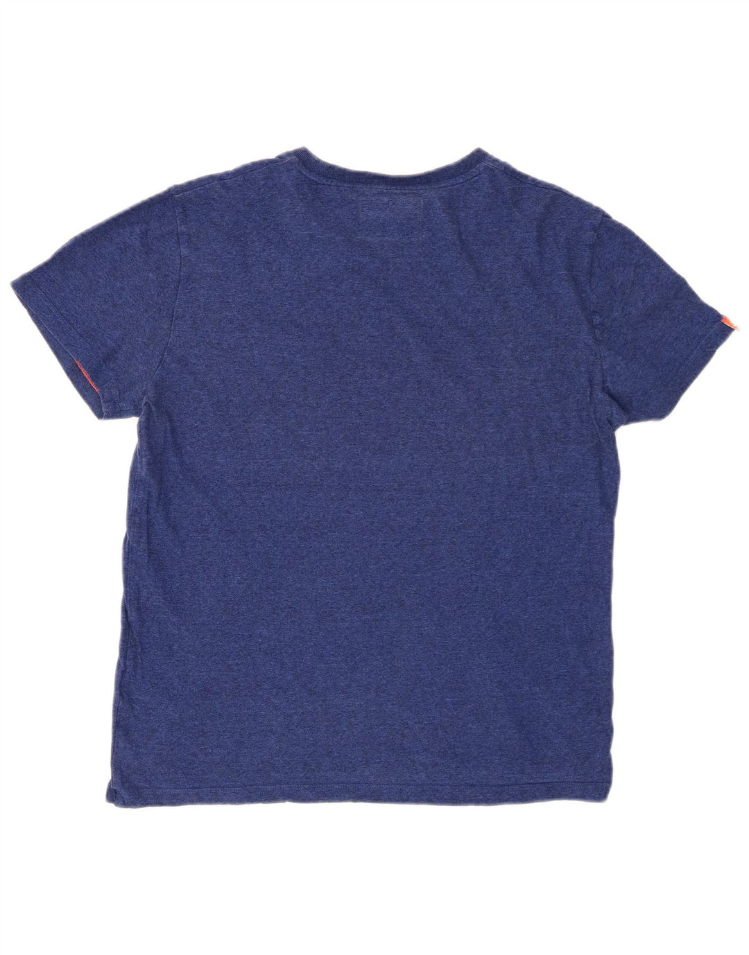 T-shirt da uomo SUPERDRY Top in cotone screziato blu medio