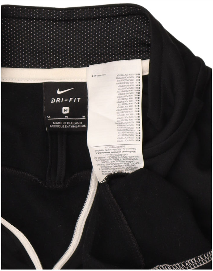 NIKE Top da tuta pullover con zip e collo Dri Fit da uomo, colore nero medio