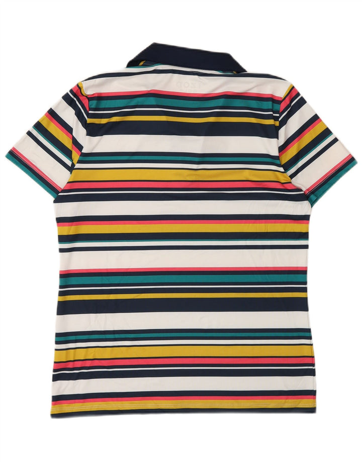 Polo da donna Izod UK 14 Poliestere a righe multicolore medio