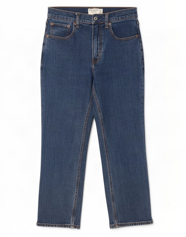 Jeans corti Abercrombie & Fitch da donna a vita ultra alta 2XS W26 L22 Blu