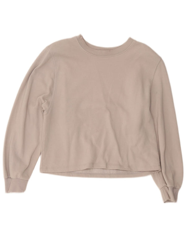 Felpa corta da donna Zara UK 14 Cotone grigio medio