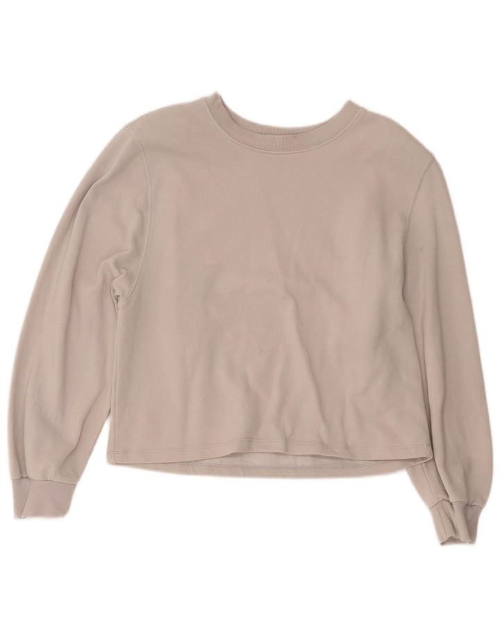 Felpa corta da donna Zara UK 14 Cotone grigio medio