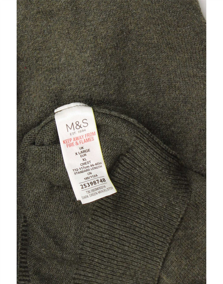Maglione maglione girocollo da uomo Marks & Spencer XL cotone kaki