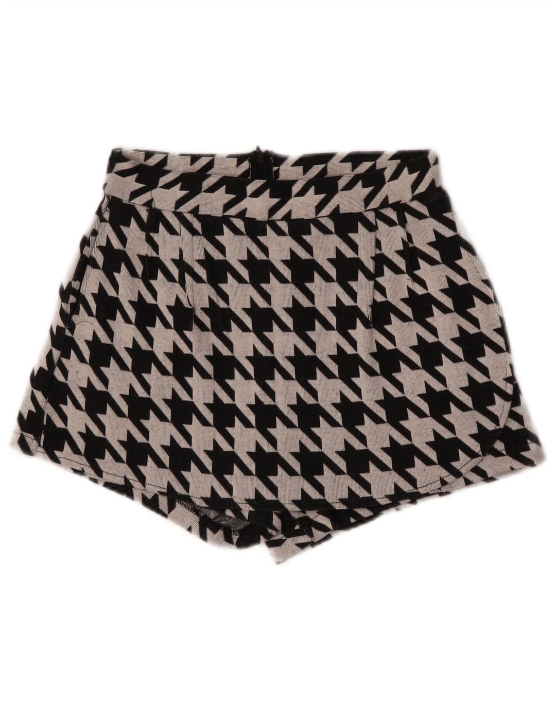 Pantaloncini casual Trafaluc da donna Zara piccoli W26 pied de poule neri
