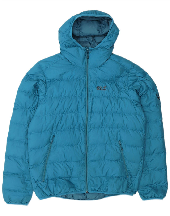 Giacca imbottita con cappuccio da uomo Jack Wolfskin UK 40/42 grande poliestere blu
