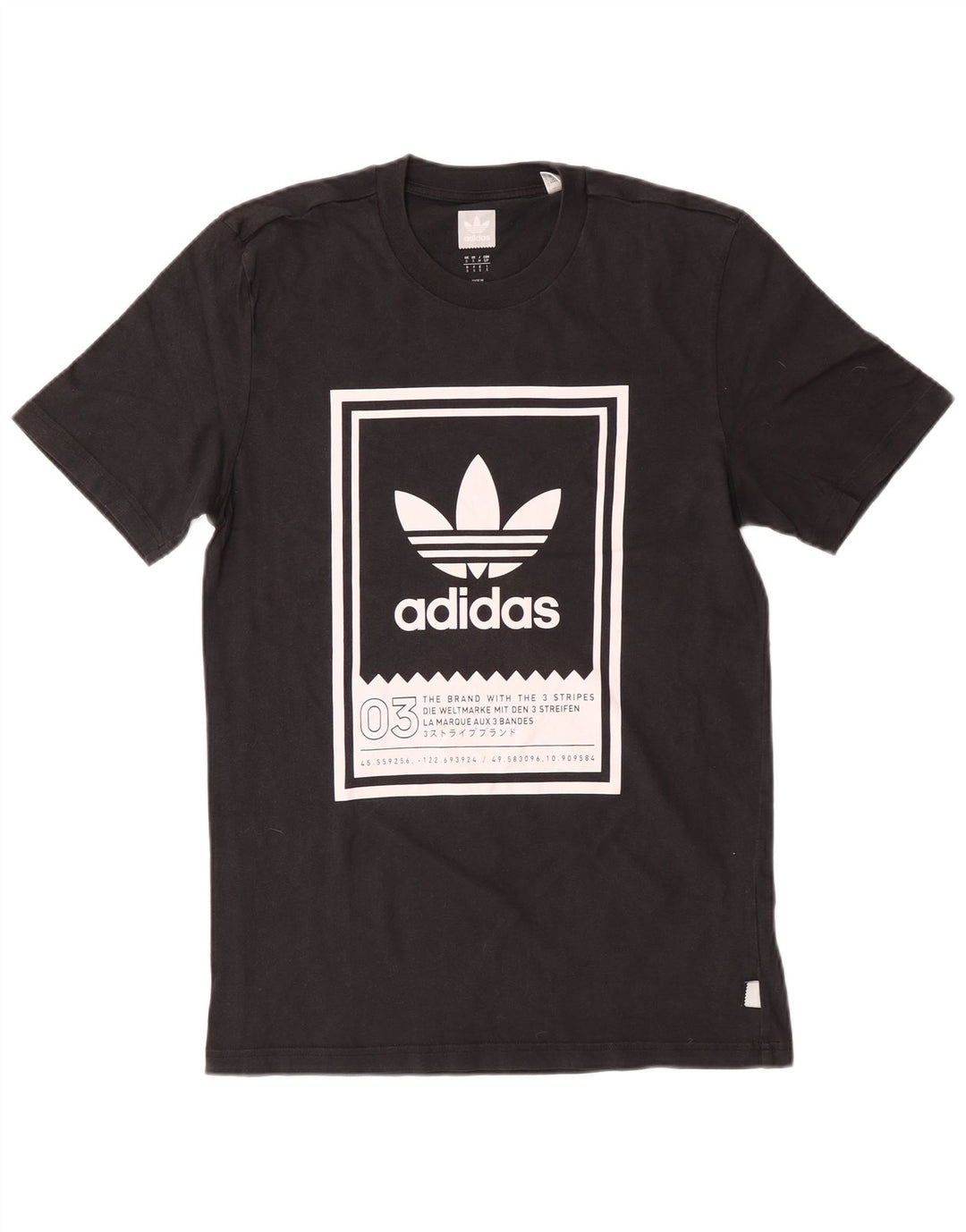 T-shirt grafica da uomo ADIDAS Top piccola in cotone nero
