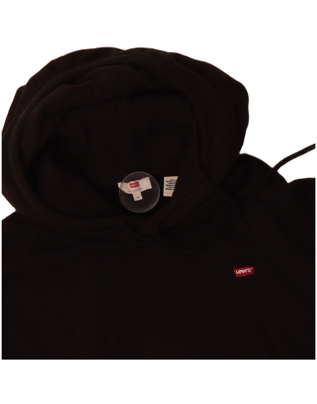 LEVI'S Mens Graphic Hoodie Jumper Medium Black Cotton