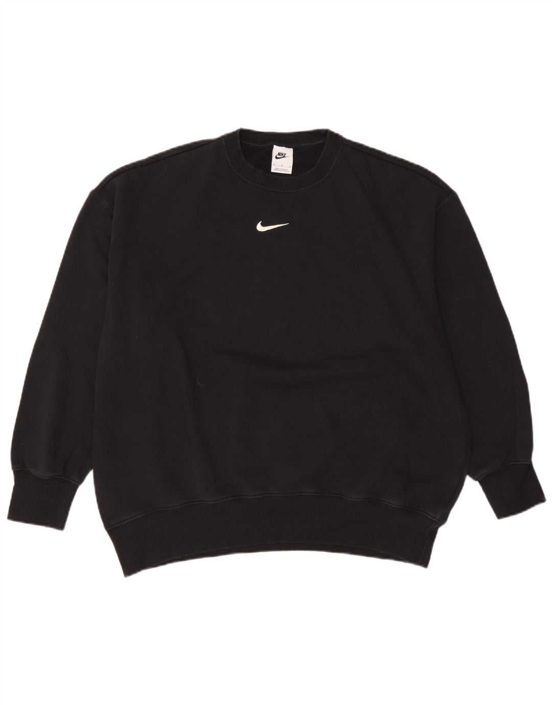 Felpa da uomo Nike Loose Fit, maglione medio, cotone nero