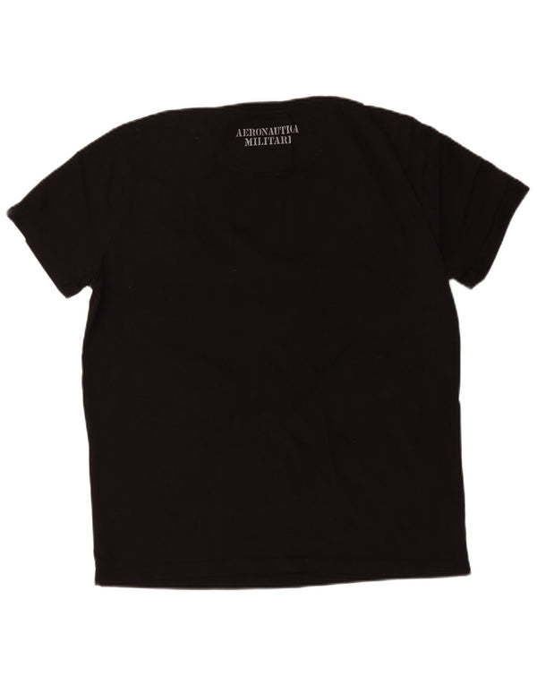 T-shirt da uomo Aeronautica Militare Top 2XL in cotone nero