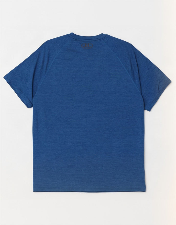 T-shirt da uomo Under Armour Top grande in poliestere screziato blu navy