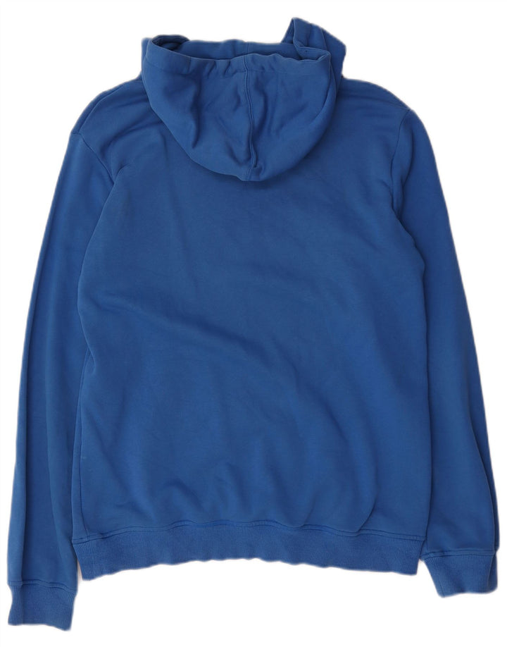 Felpa con cappuccio grafica da uomo Adidas in cotone blu medio