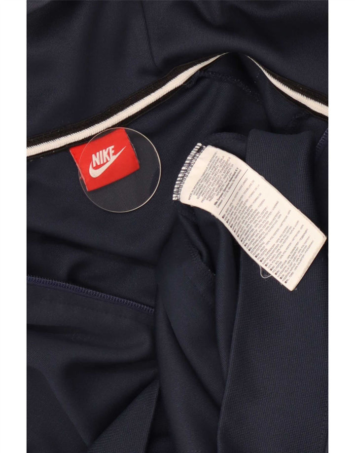 Felpa con cappuccio e zip Nike da uomo, piccola, in poliestere color block blu navy