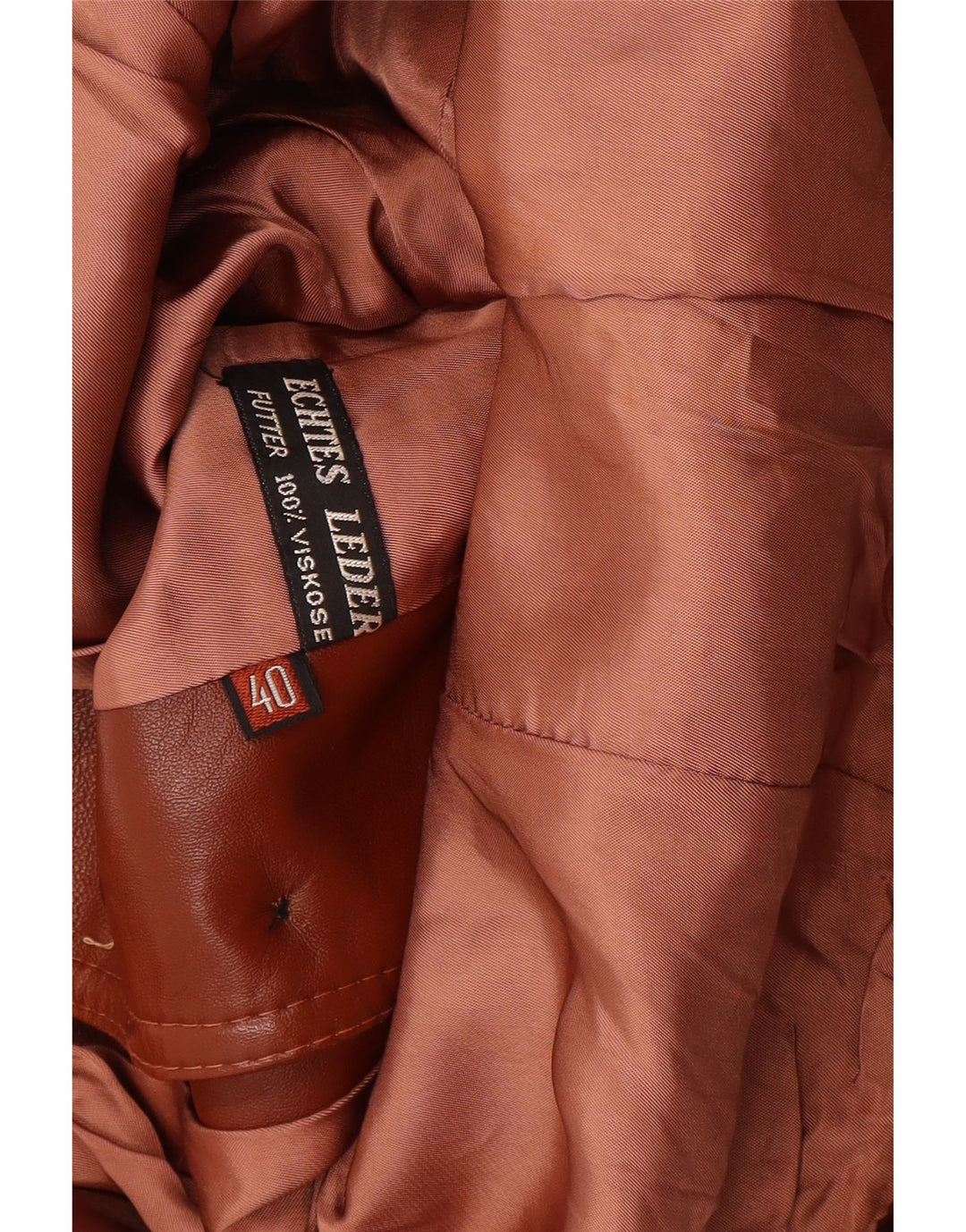 Giacca blazer in pelle vintage da donna a 3 bottoni IT 40 piccola in pelle marrone