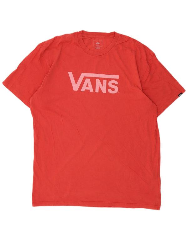 T-shirt grafica da uomo Vans Classic Fit XL in cotone rosa