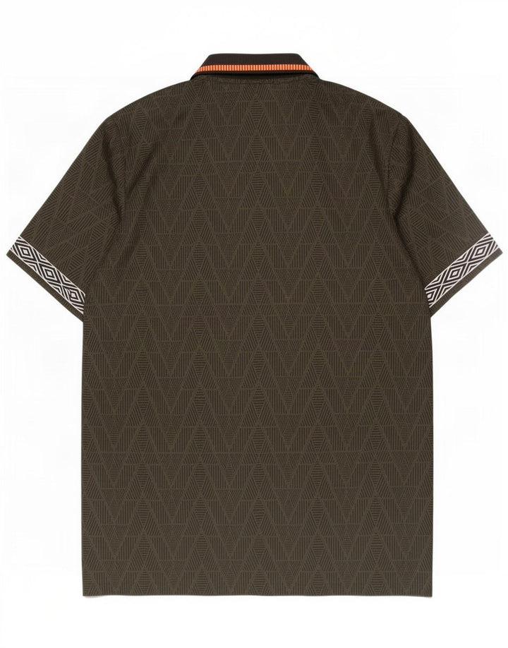 Polo Umbro da uomo grande in poliestere geometrico kaki