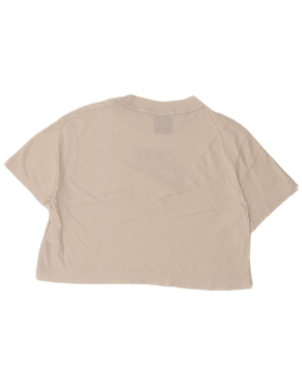 T-shirt grafica oversize corta NIKE da donna, taglia UK 10, piccola, in cotone bianco