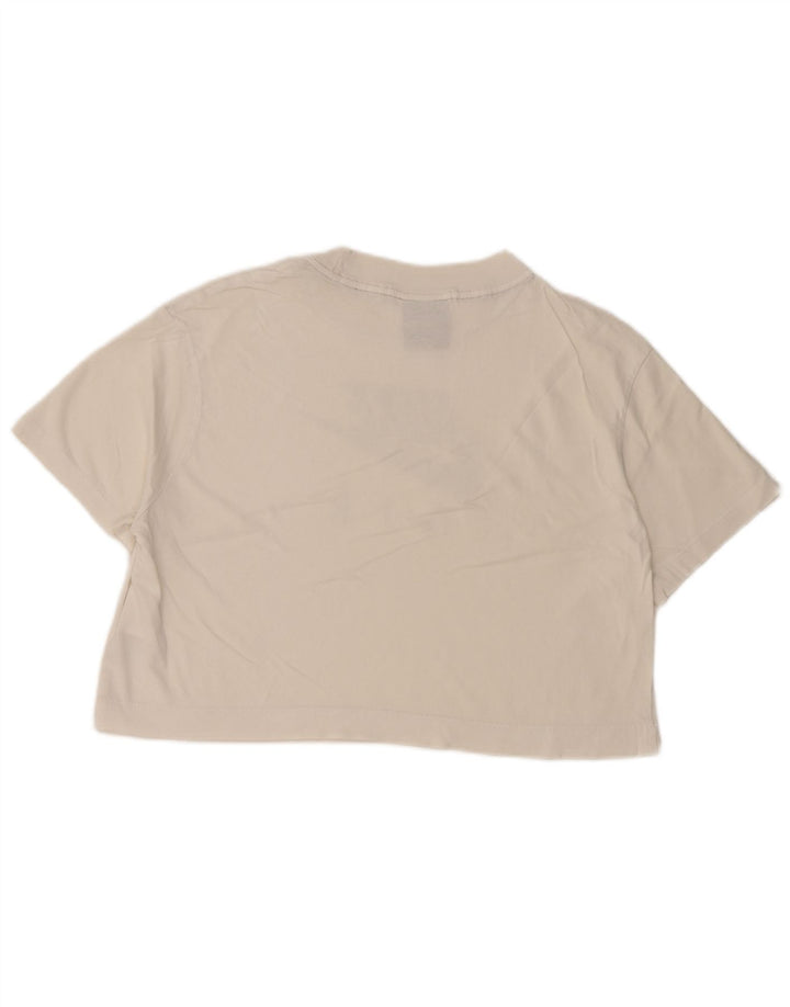 T-shirt grafica oversize corta NIKE da donna, taglia UK 10, piccola, in cotone bianco