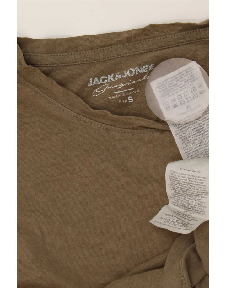 T-shirt da uomo Jack & Jones Top piccola in cotone kaki