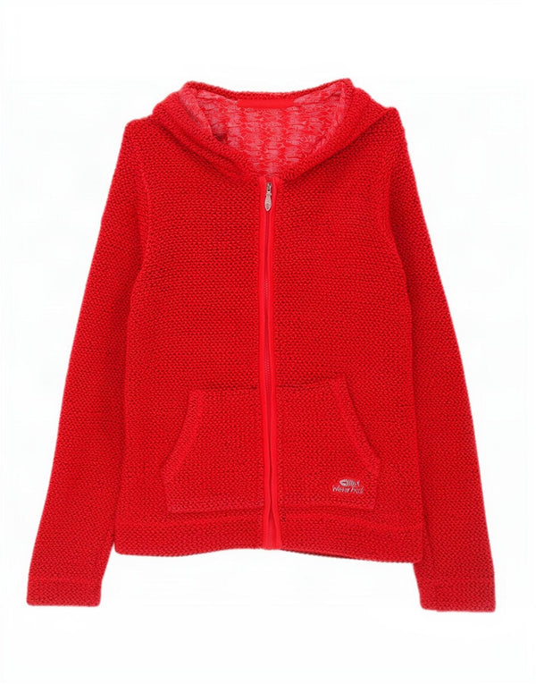 Maglione con cappuccio e zip da donna Weird Fish UK 8 piccolo cotone rosso