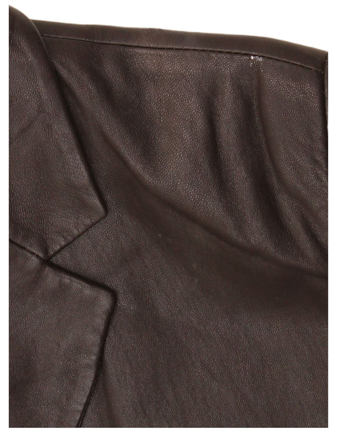 Giacca blazer in pelle vintage da donna a 3 bottoni UK 18 XL in pelle marrone