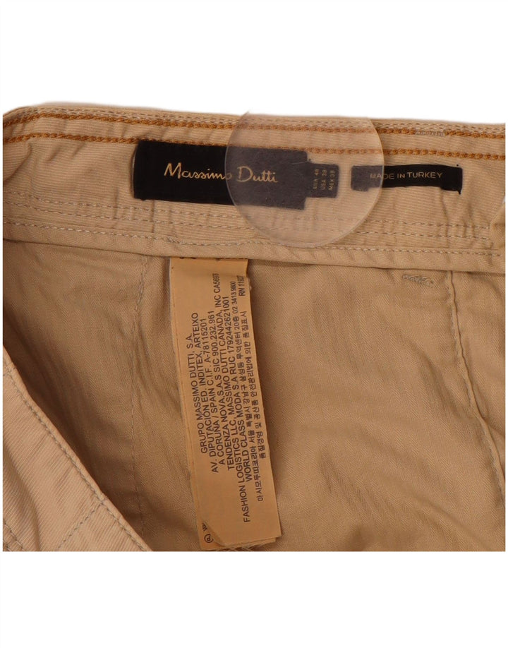 MASSIMO DUTTI Mens Chino Shorts EU 48 XL W38  Beige Cotton