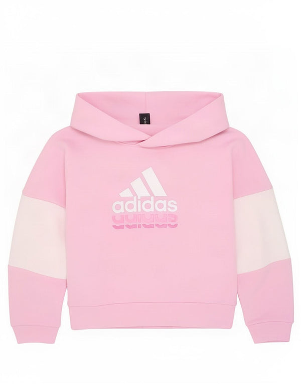 Felpa con cappuccio grafica per ragazze Adidas 6-7 anni in cotone color block rosa