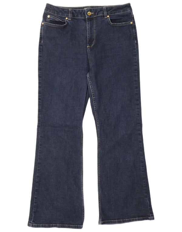 Jeans bootcut da donna in velluto menta UK 14 medio W30 L28 cotone blu navy