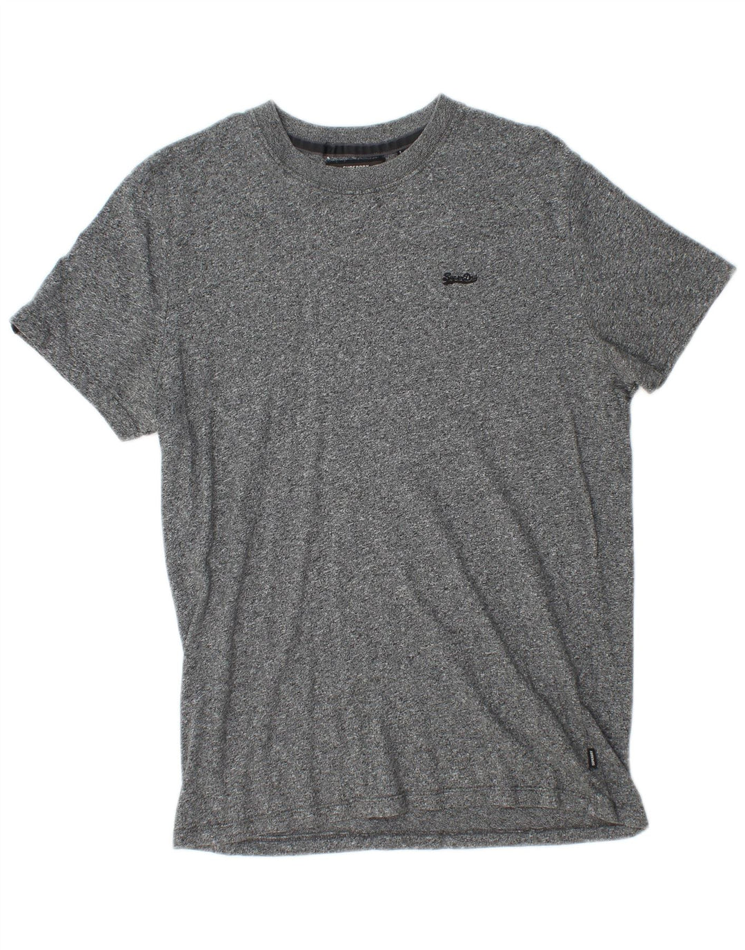 T-shirt da uomo Superdry Top in cotone chiazzato grigio medio