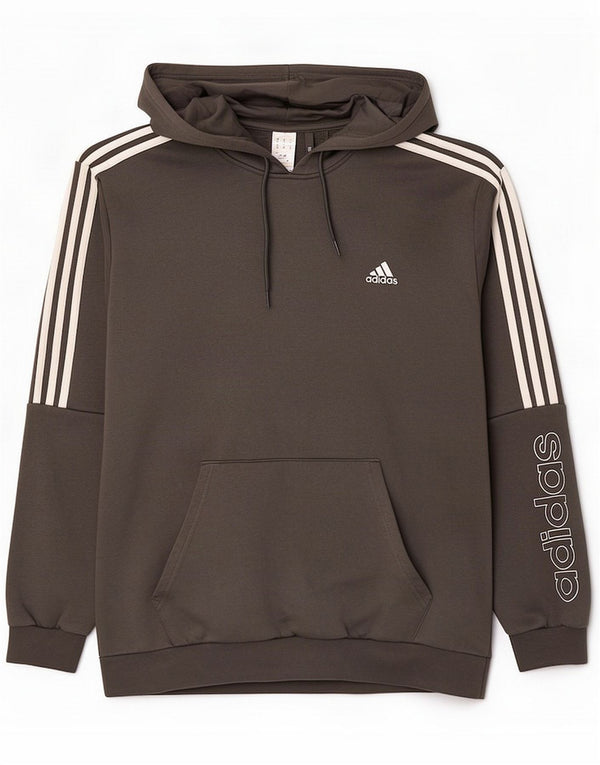 Adidas Mens Graphic Hoodie Jumper XL Grey Colourblock Cotton