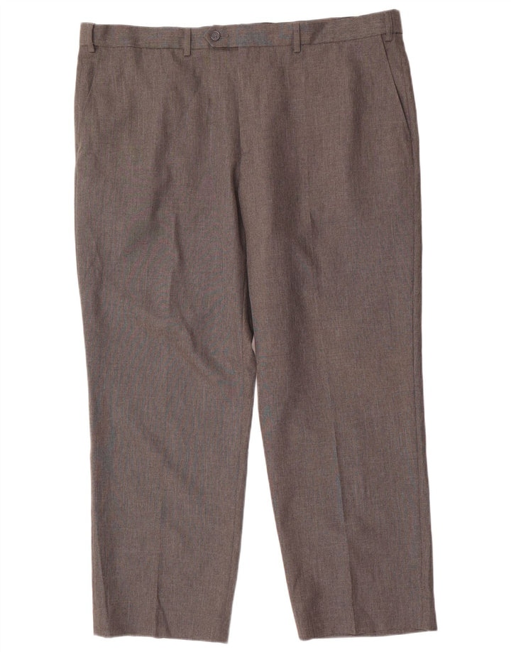 Pantaloni da abito vestibilità regolare Marks & Spencer da uomo W42 L29 poliestere grigio