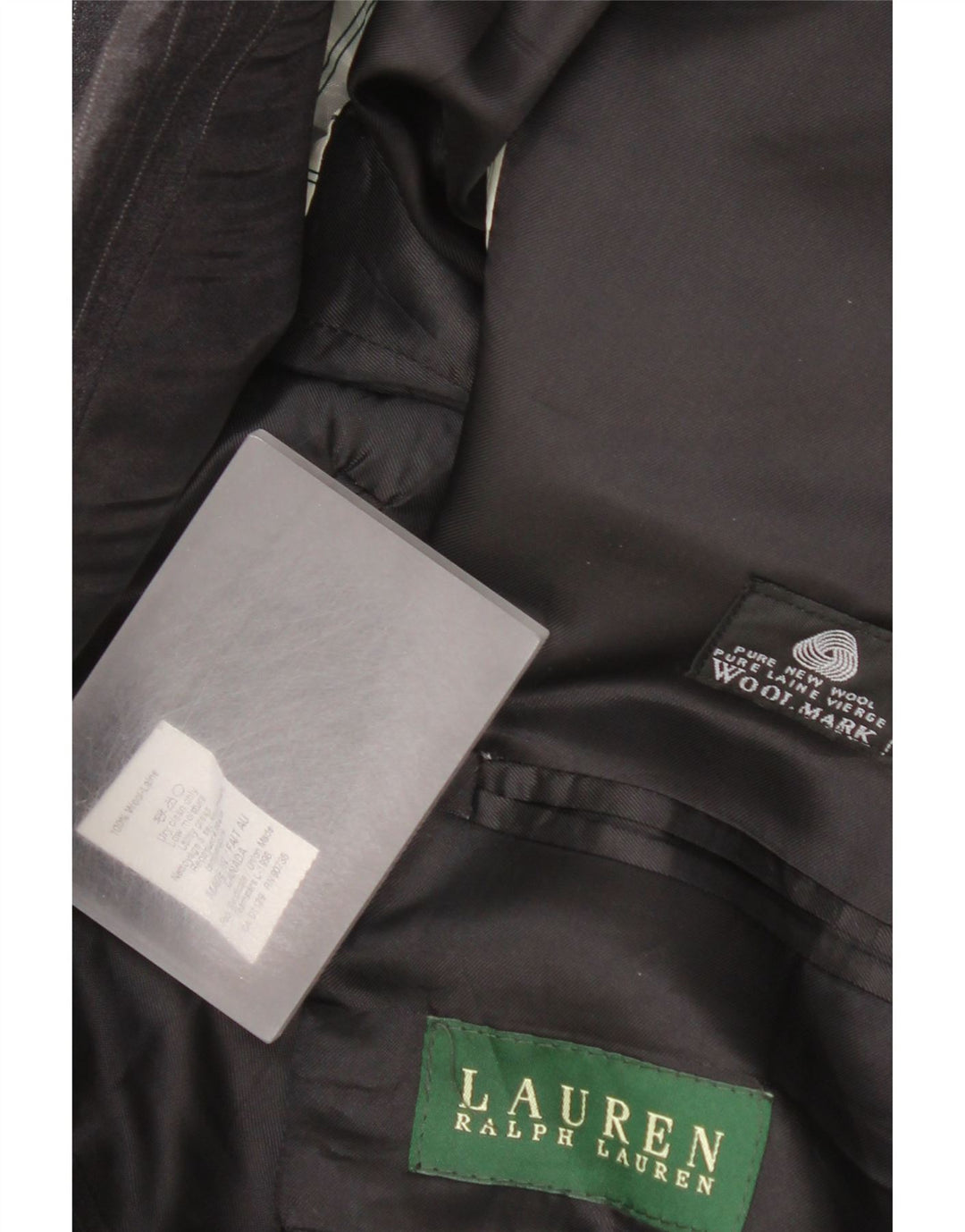 Giacca blazer da uomo a 2 bottoni Ralph Lauren UK 44 XL lana gessata grigia
