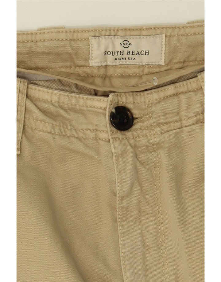 VINTAGE Mens Miami Cargo Shorts W36 Large  Beige Cotton Vintage Vintage and Second-Hand Vintage from Messina Hembry 